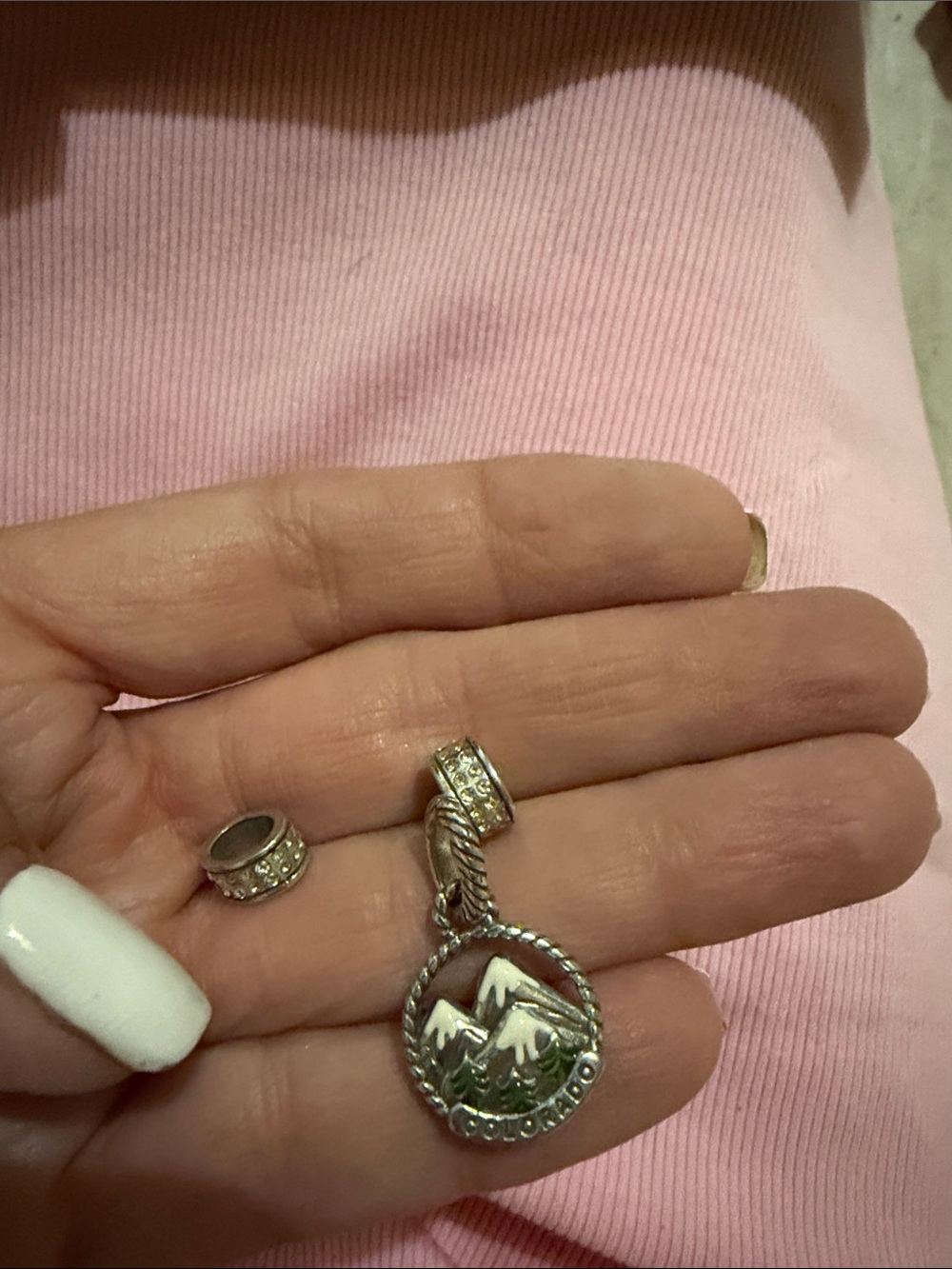 Brighton Colorado Mountain Charm with beads